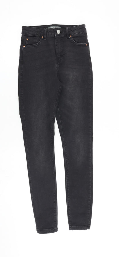 Denim & Co. Womens Black Cotton Skinny Jeans Size 8 L28 in Regular Zip