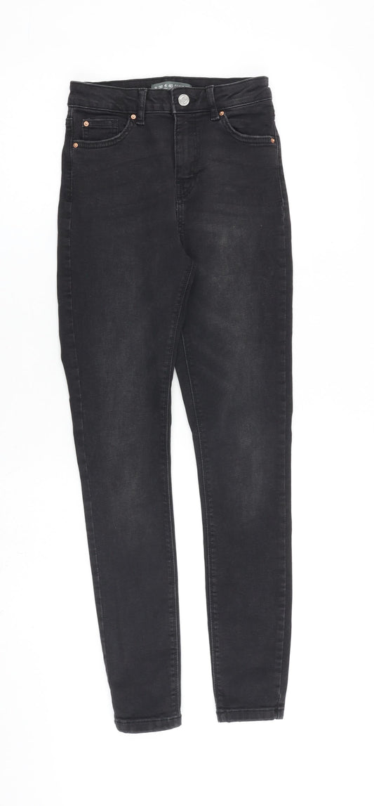 Denim & Co. Womens Black Cotton Skinny Jeans Size 8 L28 in Regular Zip