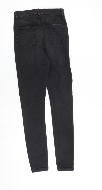 Denim & Co. Womens Black Cotton Skinny Jeans Size 8 L28 in Regular Zip