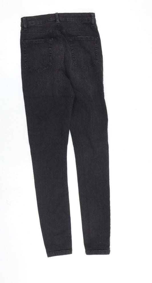 Denim & Co. Womens Black Cotton Skinny Jeans Size 8 L28 in Regular Zip