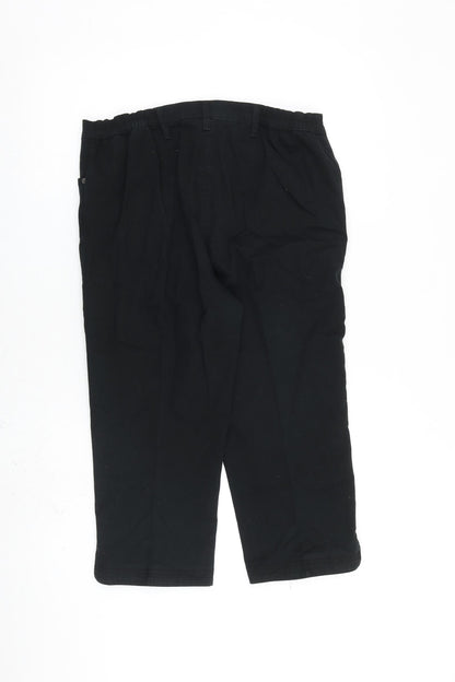Bonmarché Womens Black Cotton Capri Trousers Size 12 L20 in Regular Zip