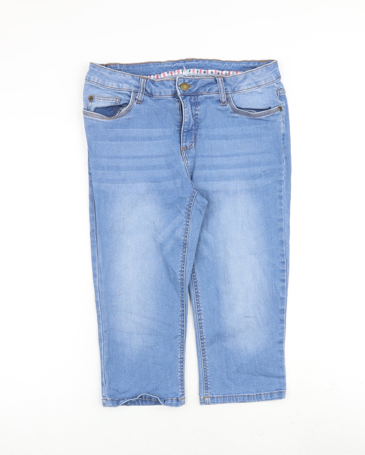 Womens UK Size 32 in John Baner Regular Fit Cropped Blue Jeans