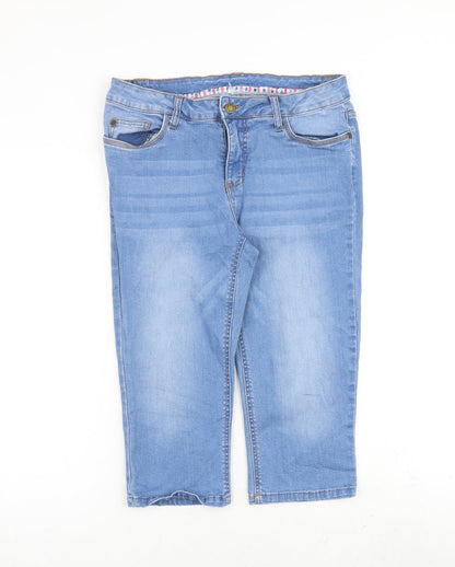 Womens UK Size 32 in John Baner Regular Fit Cropped Blue Jeans