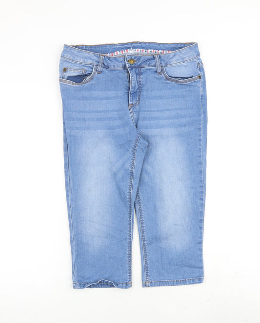 Womens UK Size 32 in John Baner Regular Fit Cropped Blue Jeans