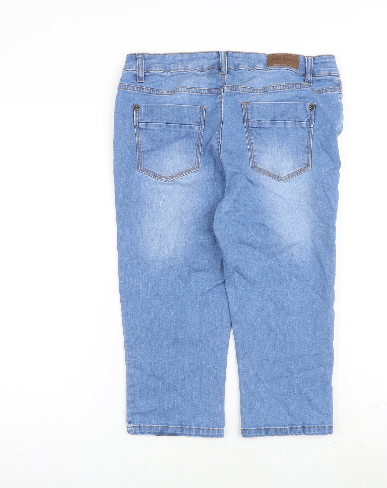Womens UK Size 32 in John Baner Regular Fit Cropped Blue Jeans