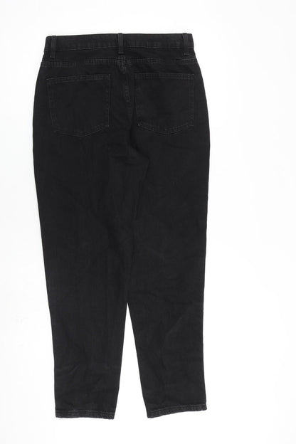 Denim & Co. Womens Black Cotton Tapered Jeans Size 12 L28 in Regular Zip
