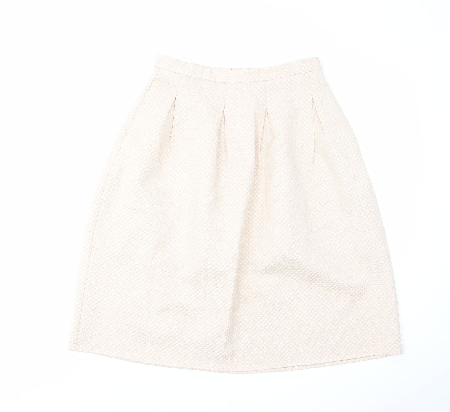 H&M Womens Beige Polyester Tulip Skirt Size 10 Zip