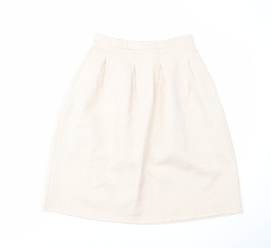 H&M Womens Beige Polyester Tulip Skirt Size 10 Zip