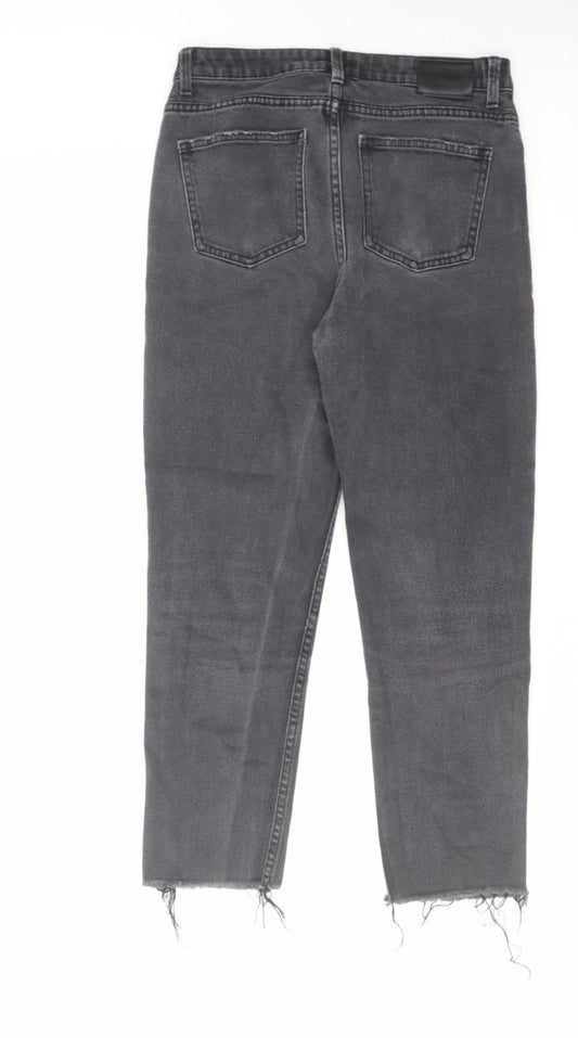 Only Womens Grey Cotton Tapered Jeans Size 30 in L32 in Regular Zip - Raw Hem