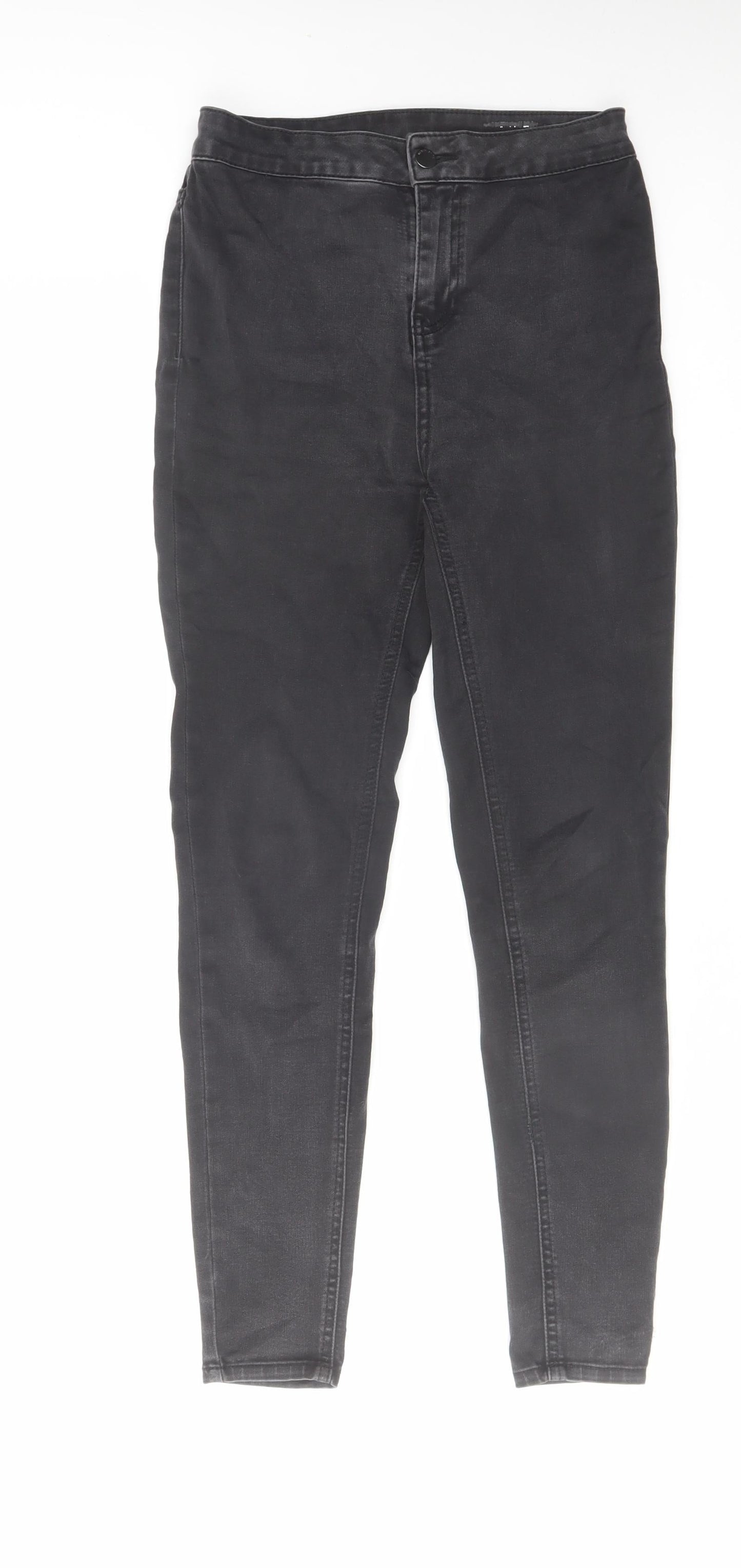 TU Womens Grey Cotton Skinny Jeans Size 10 L27 in Regular Zip