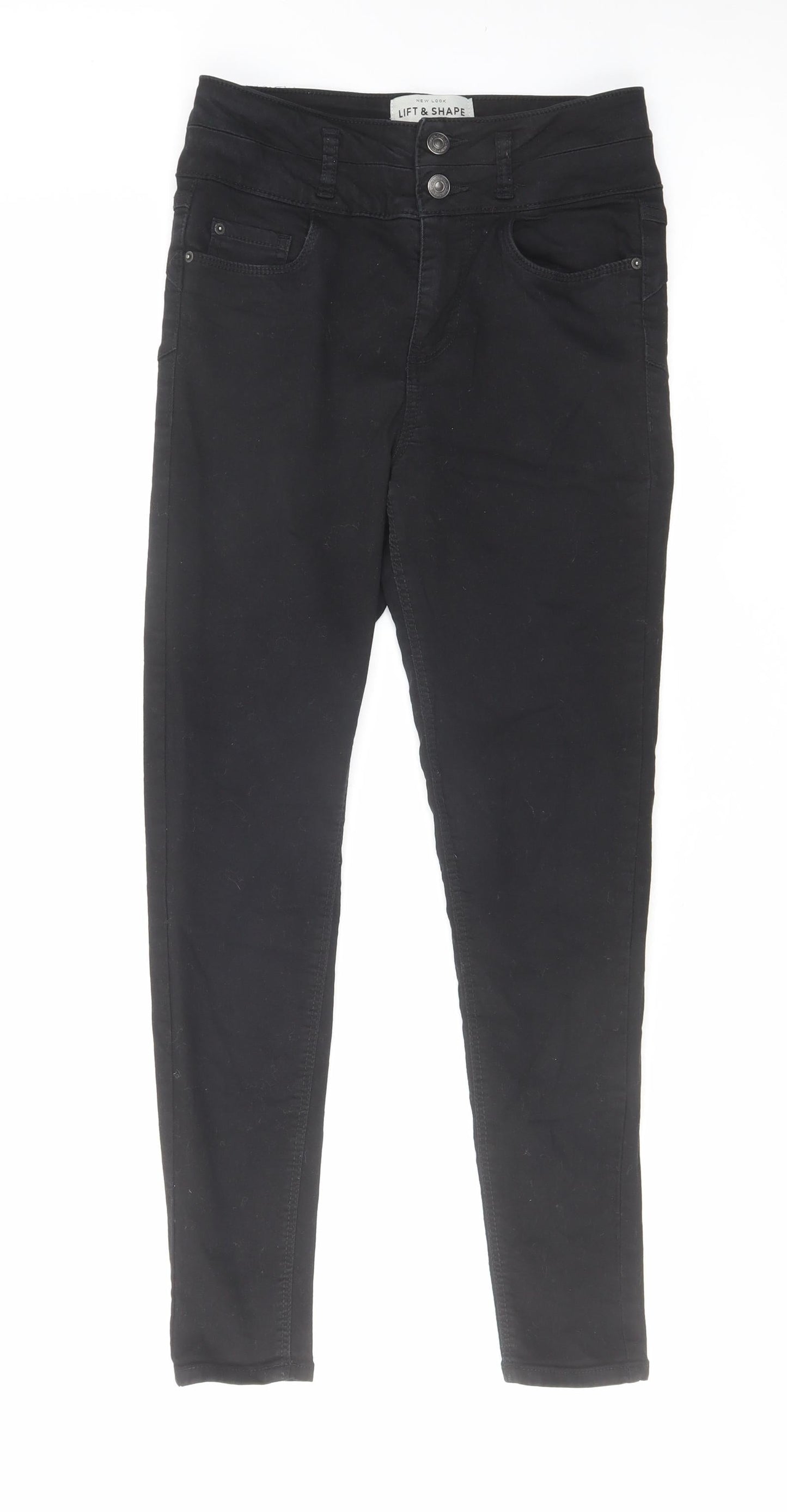 New Look Womens Black Cotton Skinny Jeans Size 6 L27 in Regular Zip