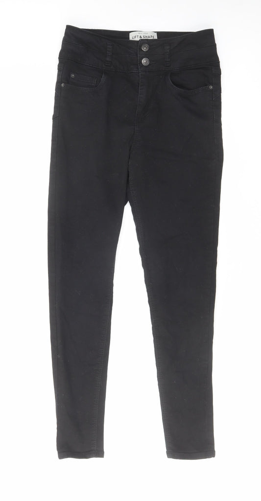 New Look Womens Black Cotton Skinny Jeans Size 6 L27 in Regular Zip