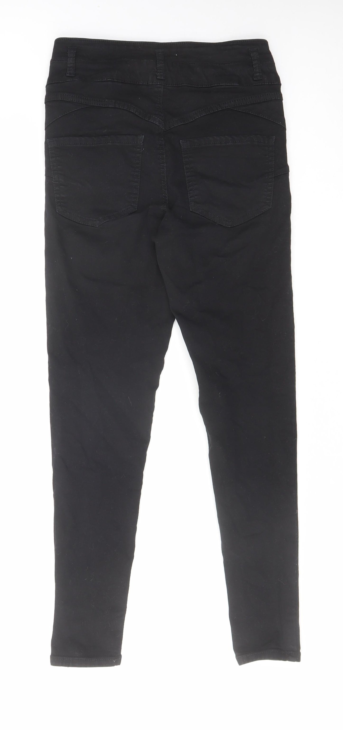 New Look Womens Black Cotton Skinny Jeans Size 6 L27 in Regular Zip