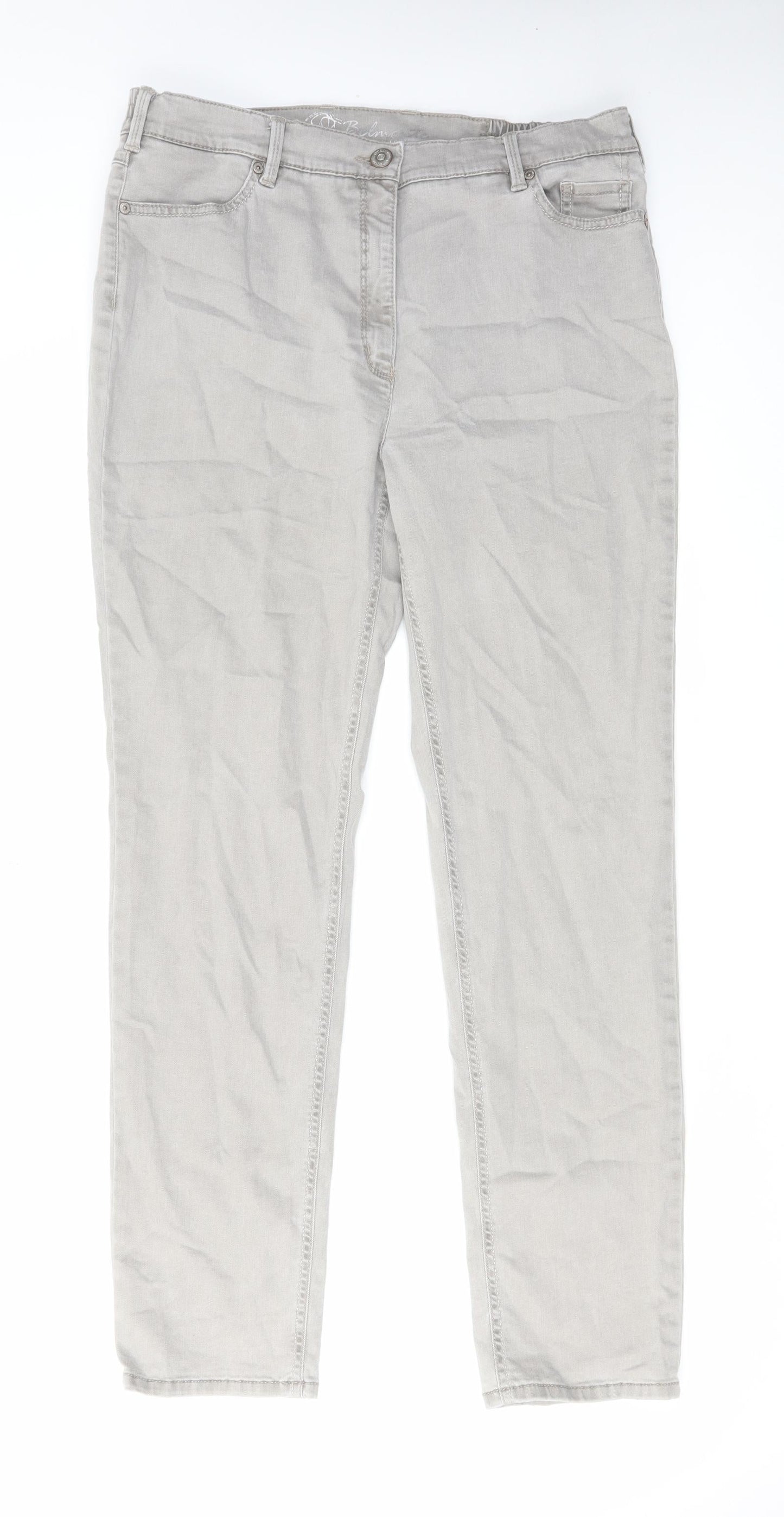 Toni Womens Grey Cotton Skinny Jeans Size 18 L29 in Regular Zip