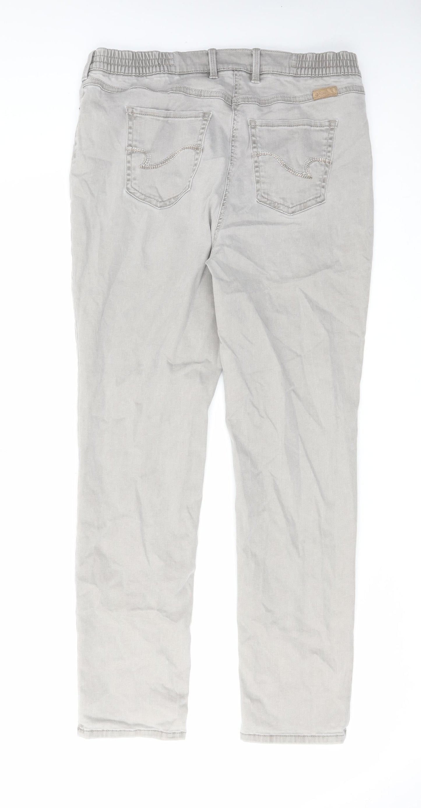 Toni Womens Grey Cotton Skinny Jeans Size 18 L29 in Regular Zip