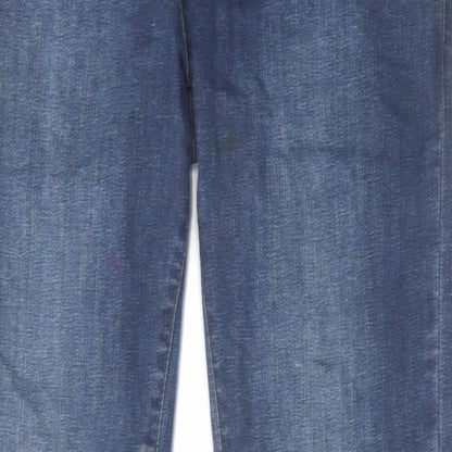 Mens UK Size 32 in Seven Series Regular Fit Straight Blue Jeans