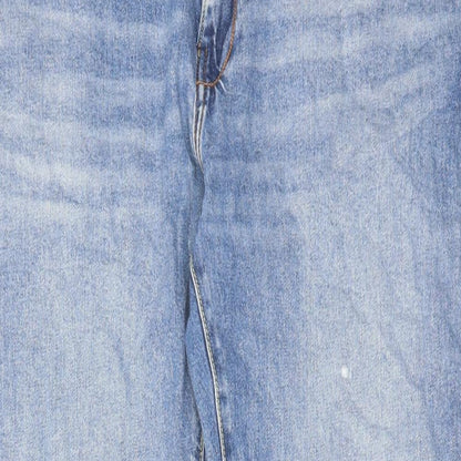 Mango Mens Blue Cotton Straight Jeans Size 36 in L30 in Slim Zip