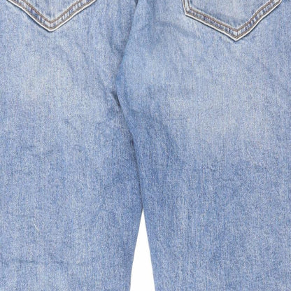 Mango Mens Blue Cotton Straight Jeans Size 36 in L30 in Slim Zip
