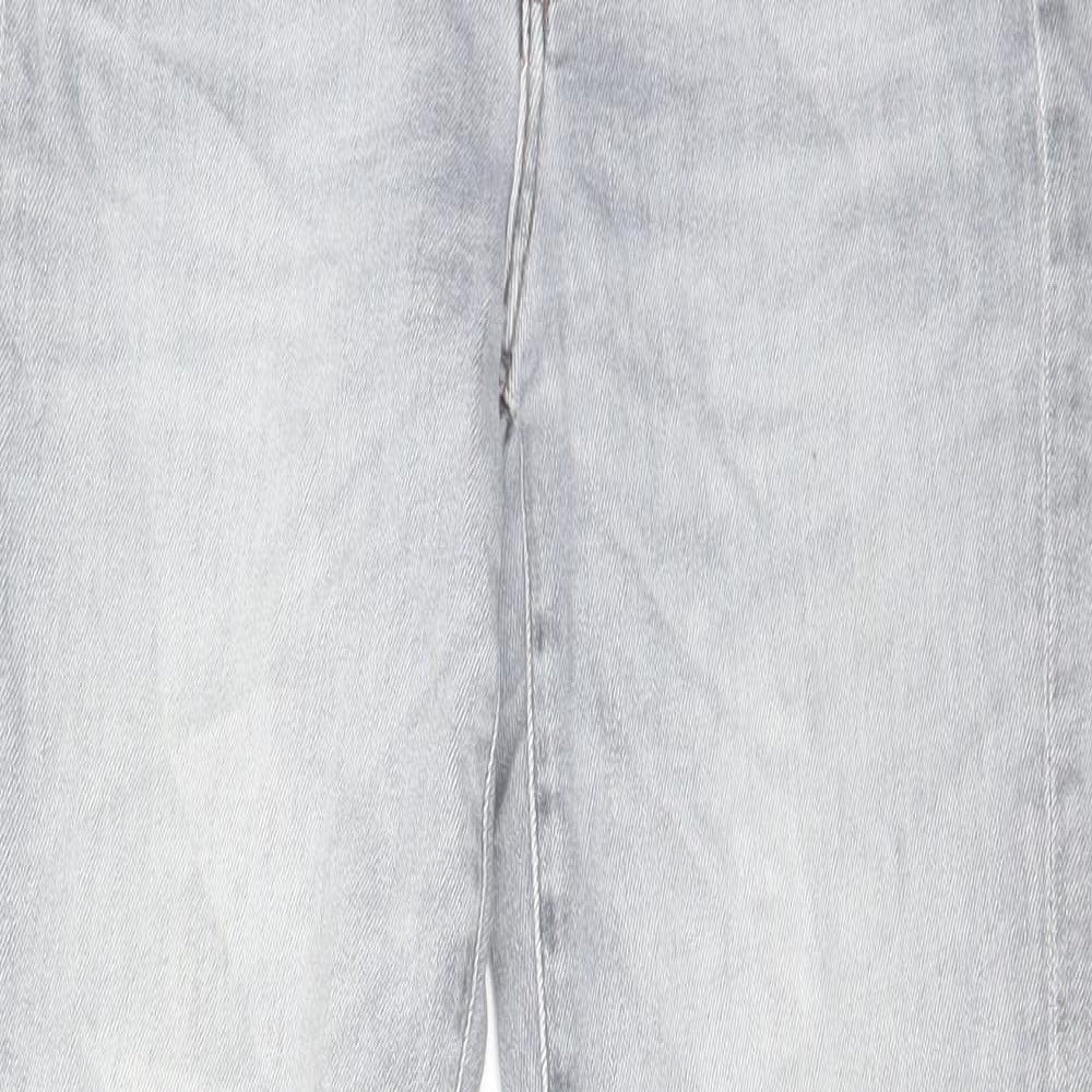 7 For All Mankind Mens Grey Cotton Straight Jeans Size 31 in L29 in Regular Zip