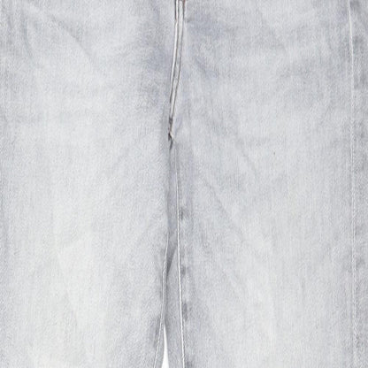 7 For All Mankind Mens Grey Cotton Straight Jeans Size 31 in L29 in Regular Zip