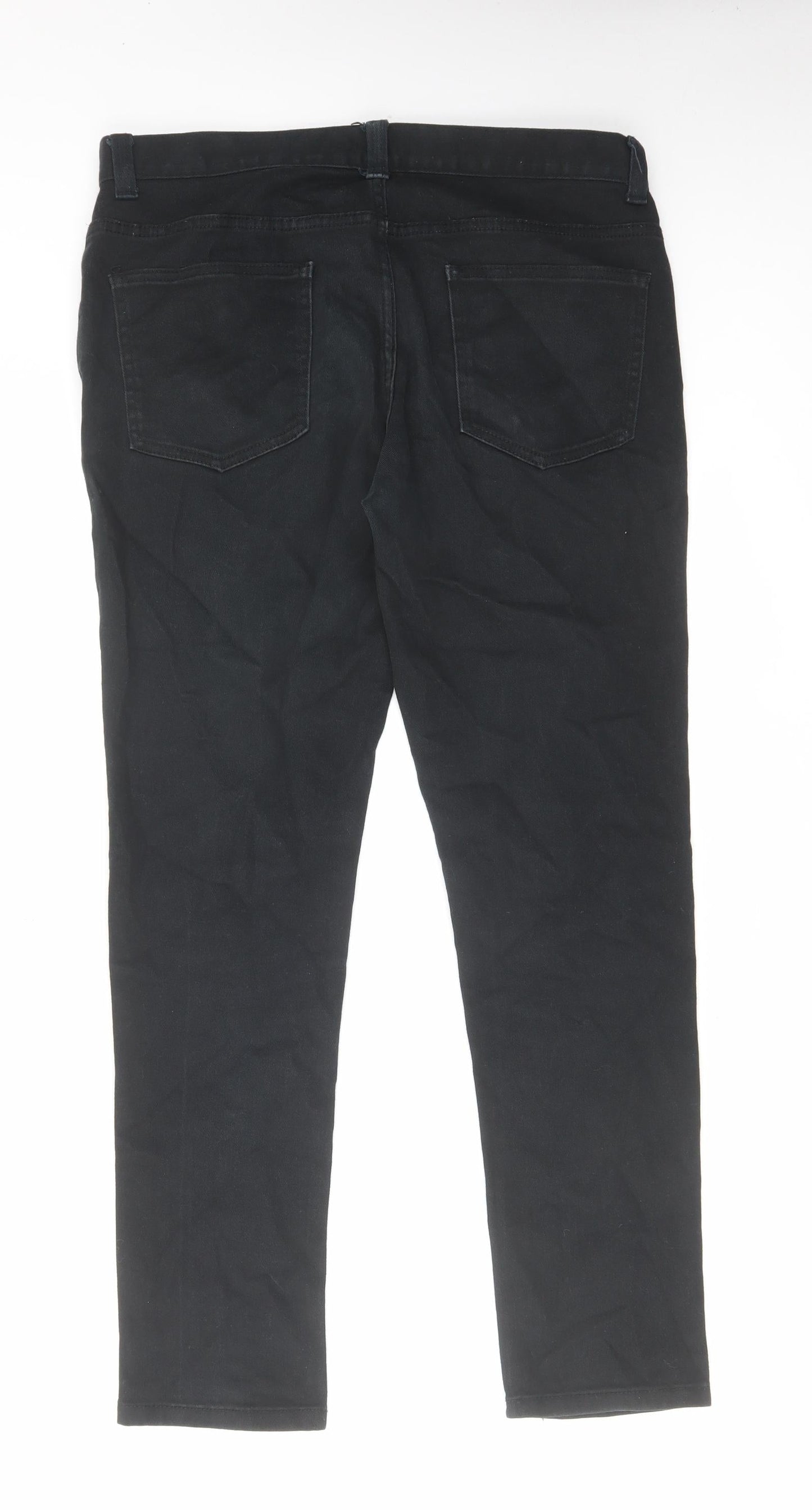 Denim & Co. Mens Black Cotton Straight Jeans Size 32 in L30 in Regular Zip