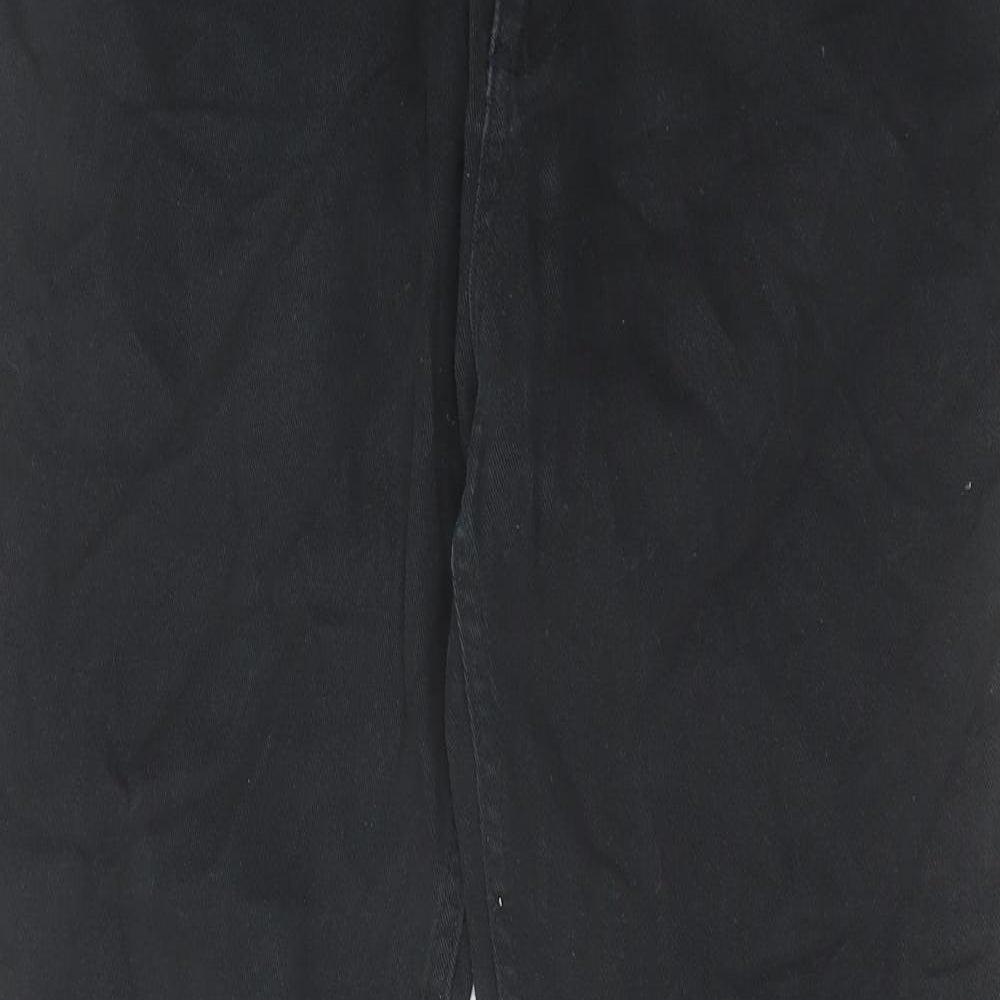 Denim & Co. Mens Black Cotton Straight Jeans Size 32 in L30 in Regular Zip