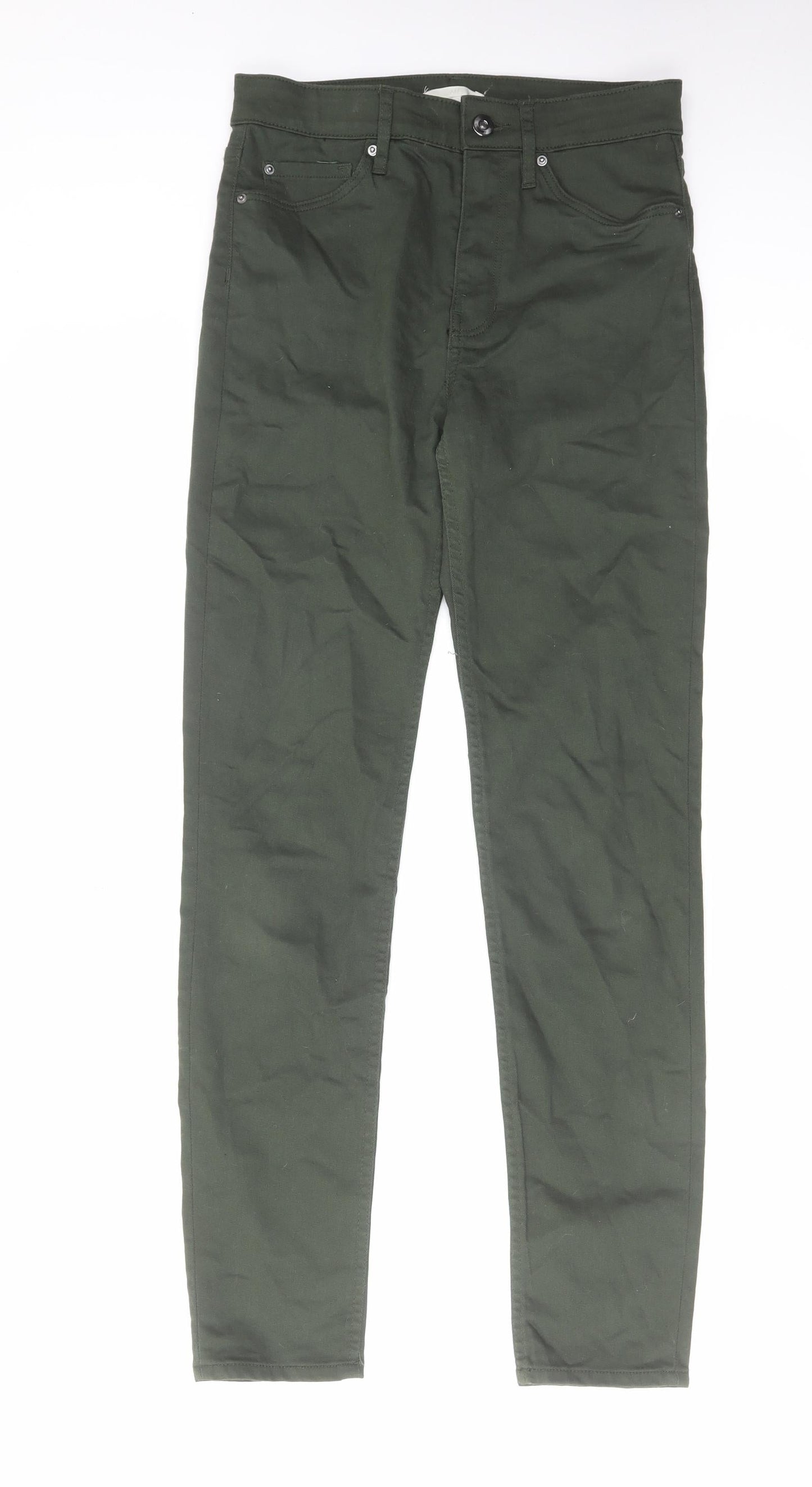 Womens UK Size 10 H&M Regular Fit Skinny Green Jeans