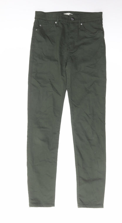 Womens UK Size 10 H&M Regular Fit Skinny Green Jeans