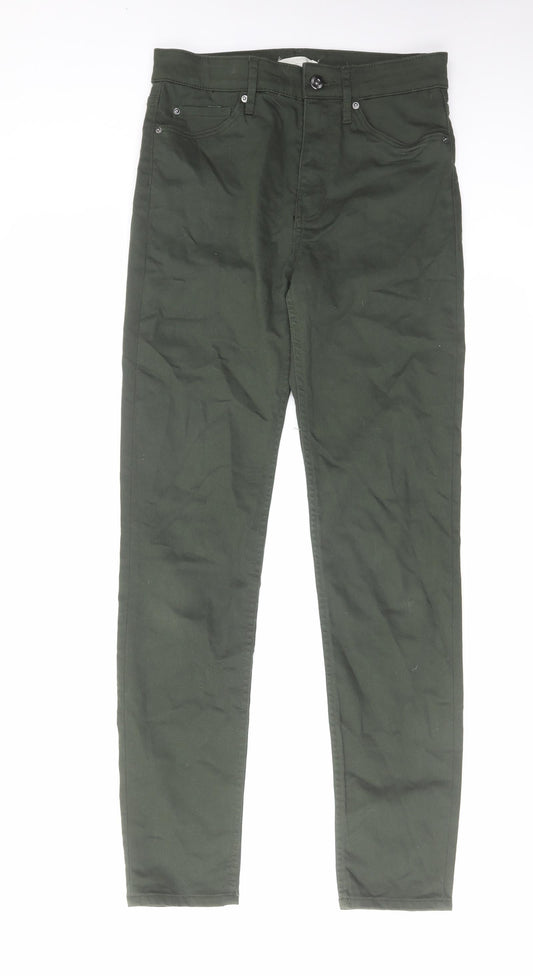 Womens UK Size 10 H&M Regular Fit Skinny Green Jeans
