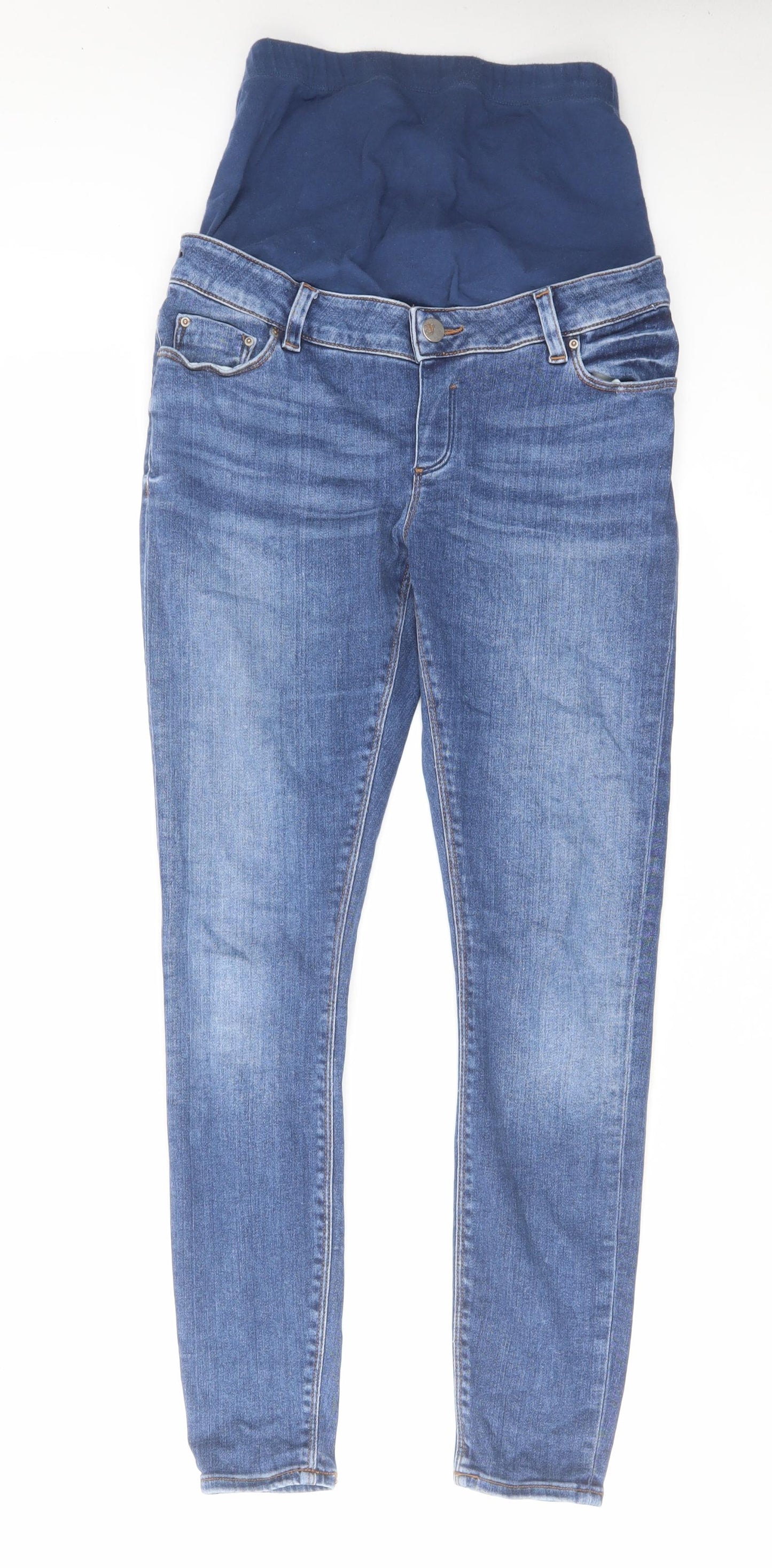 ASOS Womens Blue Cotton Skinny Jeans Size 8 L28 in Regular Button