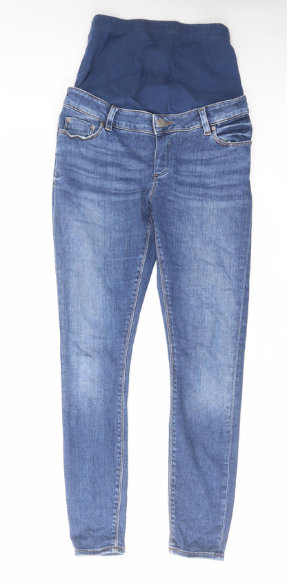 ASOS Womens Blue Cotton Skinny Jeans Size 8 L28 in Regular Button
