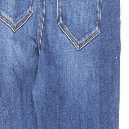ASOS Womens Blue Cotton Skinny Jeans Size 8 L28 in Regular Button