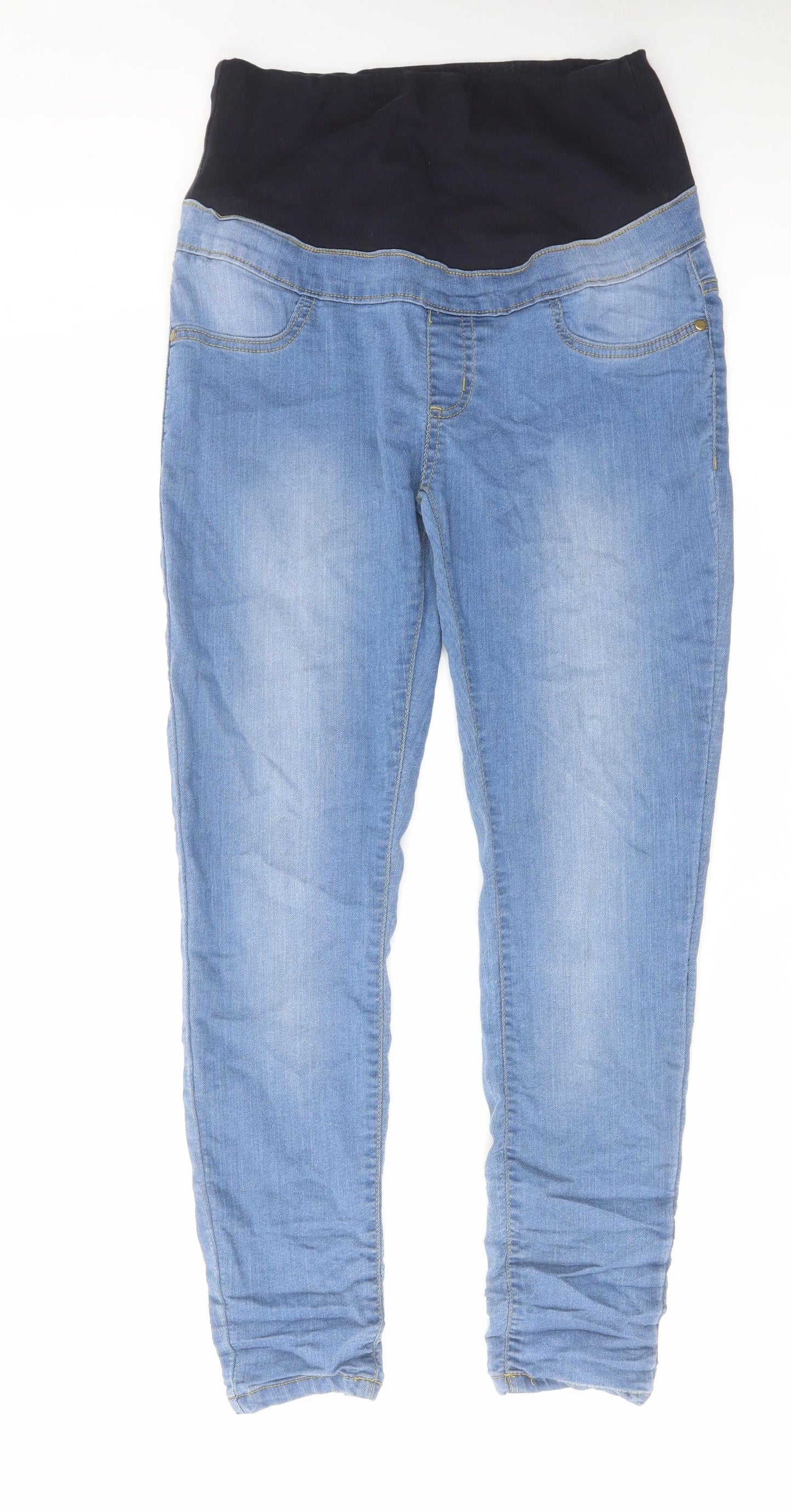 Boohoo Womens Blue Cotton Skinny Jeans Size 8 L28 in Regular