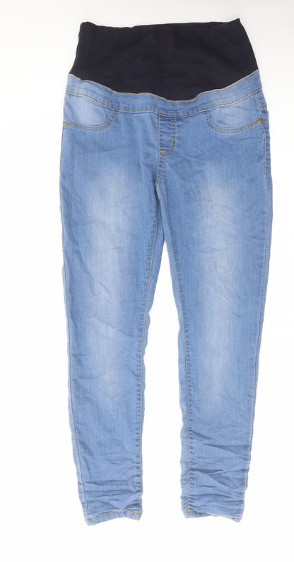 Boohoo Womens Blue Cotton Skinny Jeans Size 8 L28 in Regular