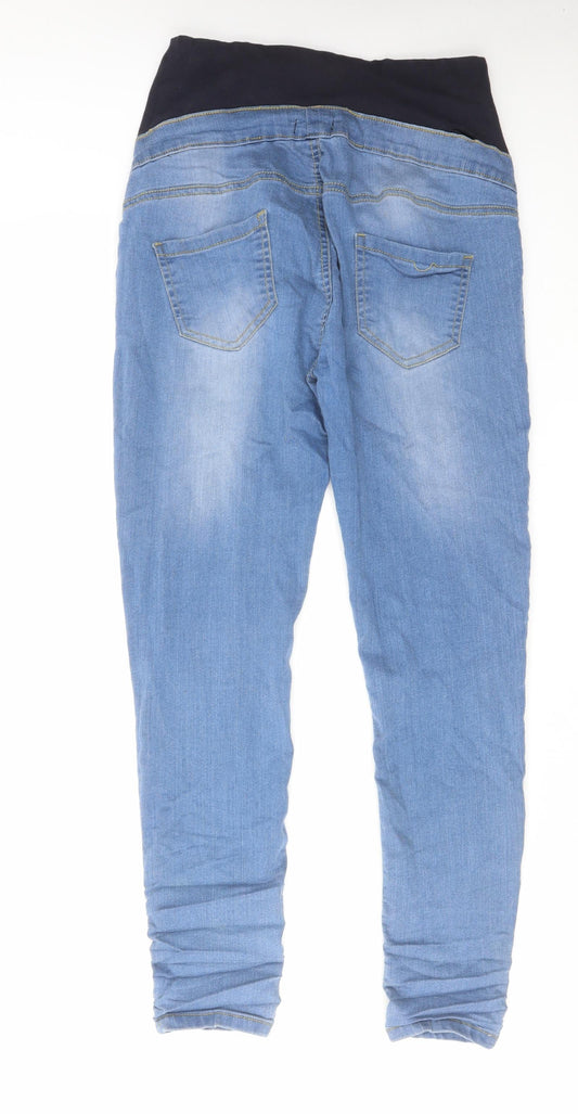 Boohoo Womens Blue Cotton Skinny Jeans Size 8 L28 in Regular