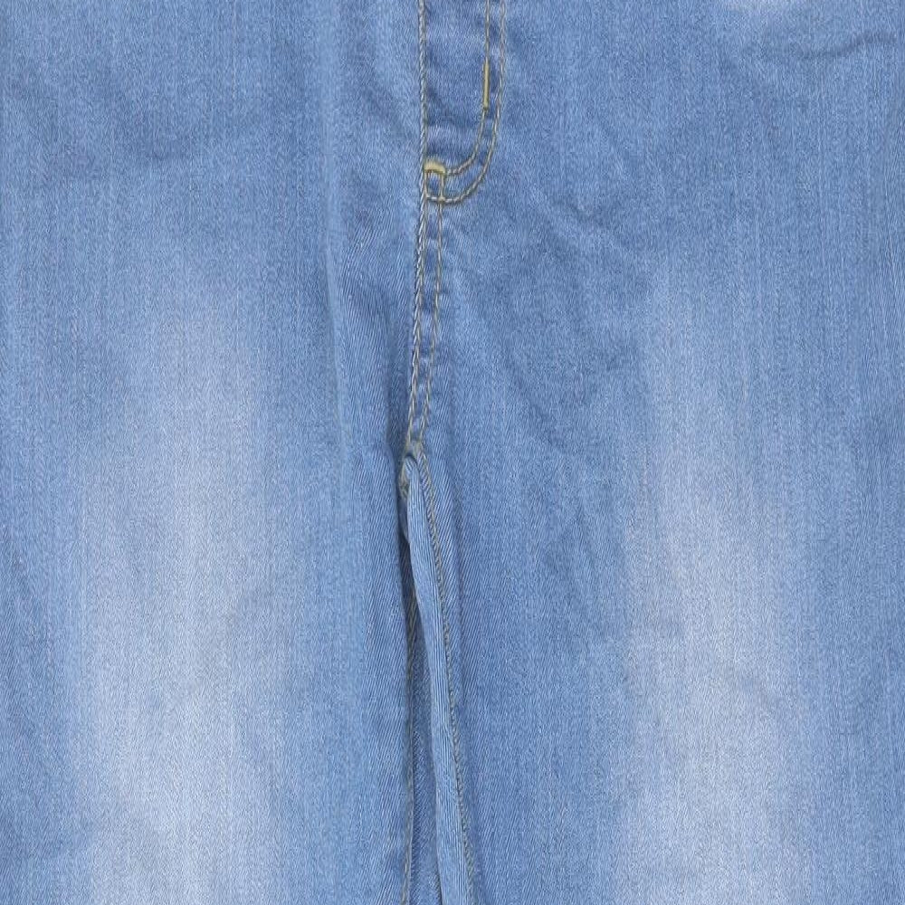 Boohoo Womens Blue Cotton Skinny Jeans Size 8 L28 in Regular