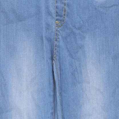 Boohoo Womens Blue Cotton Skinny Jeans Size 8 L28 in Regular