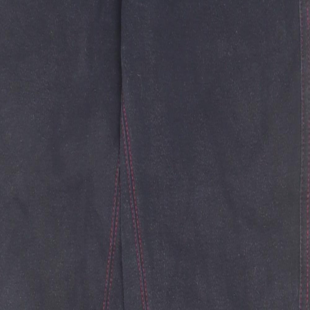 Equestrian Womens Blue Cotton Trousers Size 30 in L29 in Regular Hook & Eye - Equestrian