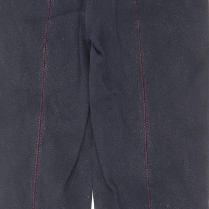Equestrian Womens Blue Cotton Trousers Size 30 in L29 in Regular Hook & Eye - Equestrian