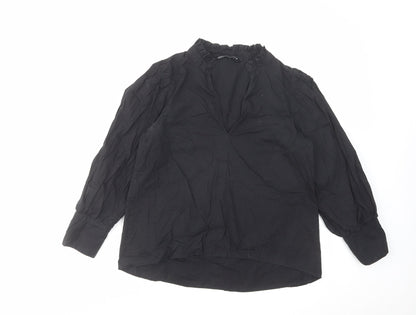 Womens UK Size XS Zara Black Basic Blouse