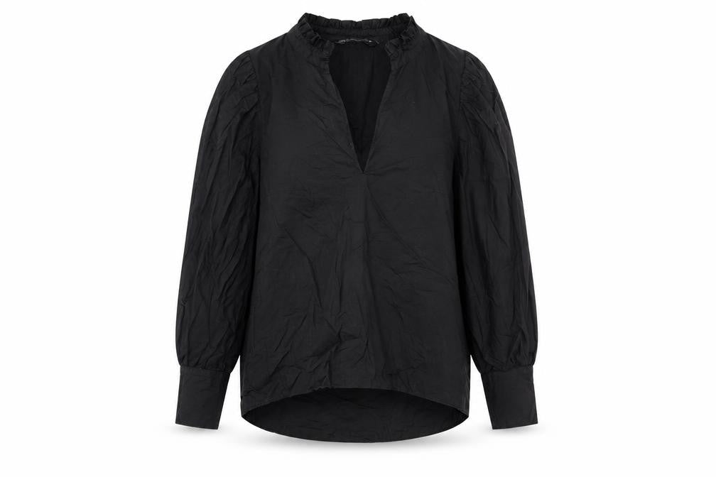 Womens UK Size XS Zara Black Basic Blouse
