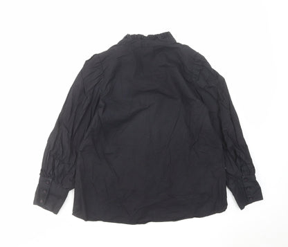 Womens UK Size XS Zara Black Basic Blouse