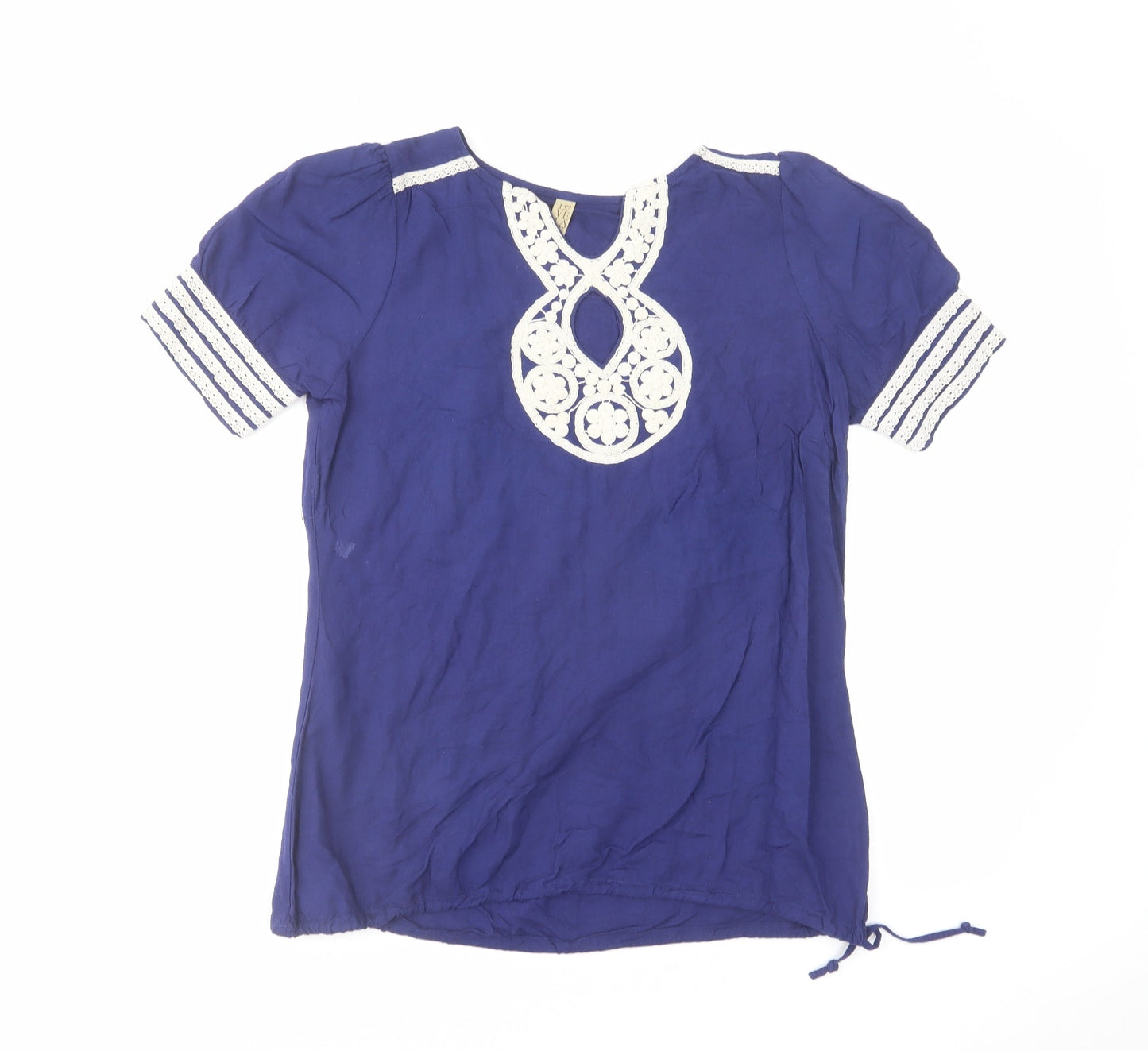 Womens UK Size 10 Love Label Blue Basic T-Shirt