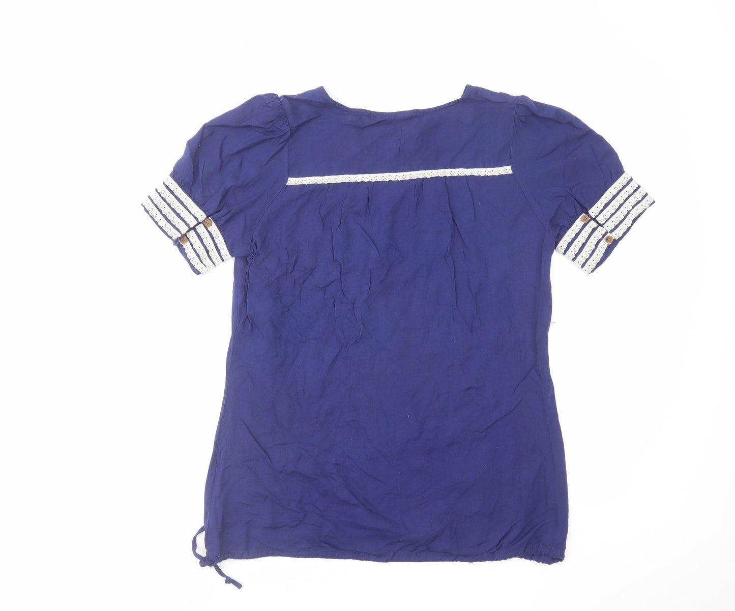 Womens UK Size 10 Love Label Blue Basic T-Shirt