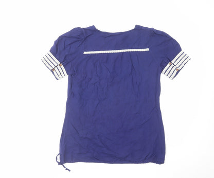Womens UK Size 10 Love Label Blue Basic T-Shirt