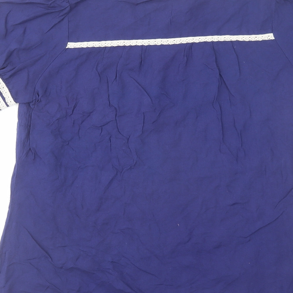 Womens UK Size 10 Love Label Blue Basic T-Shirt