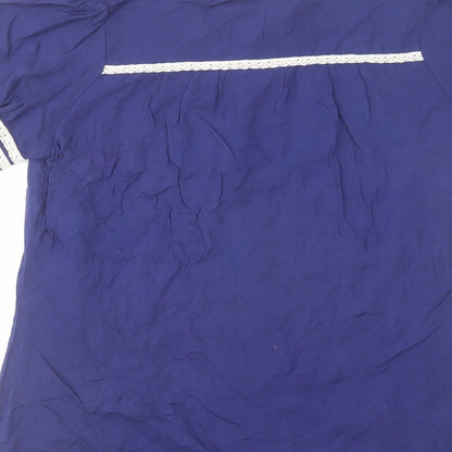Womens UK Size 10 Love Label Blue Basic T-Shirt