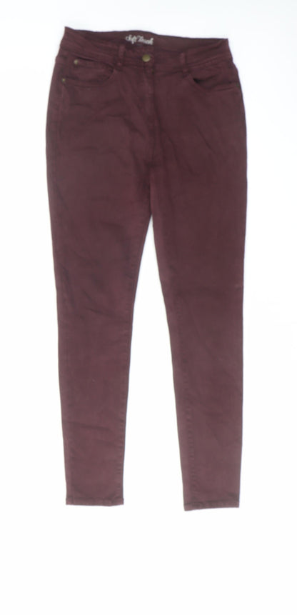 NEXT Womens Red Cotton Skinny Jeans Size 12 L29 in Regular Zip