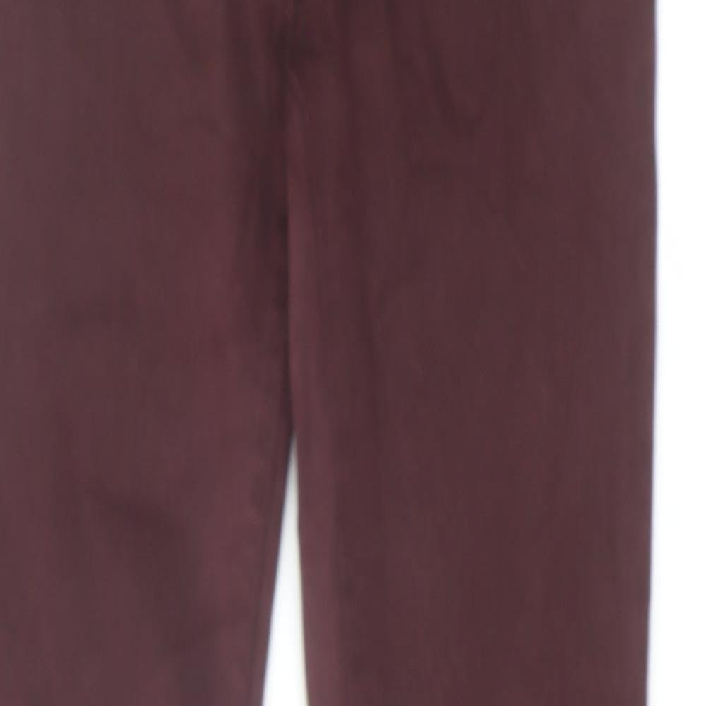 NEXT Womens Red Cotton Skinny Jeans Size 12 L29 in Regular Zip