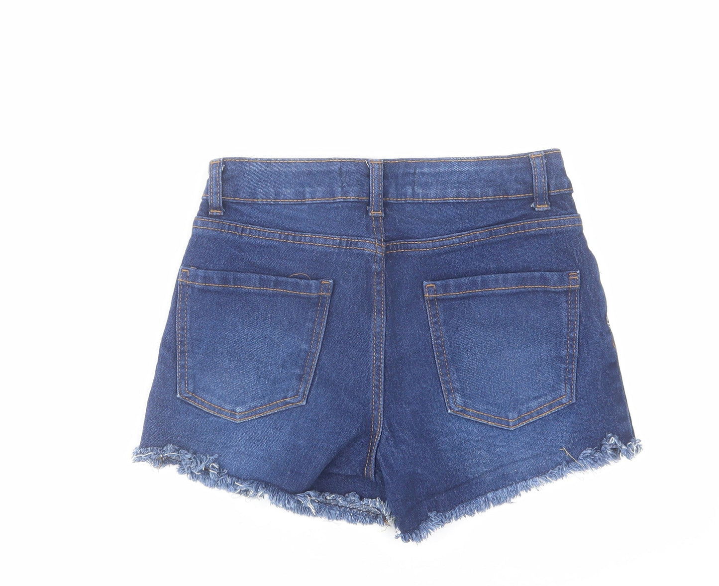 Denim & Co. Womens Blue Cotton Cut-Off Shorts Size 8 L3 in Regular Zip